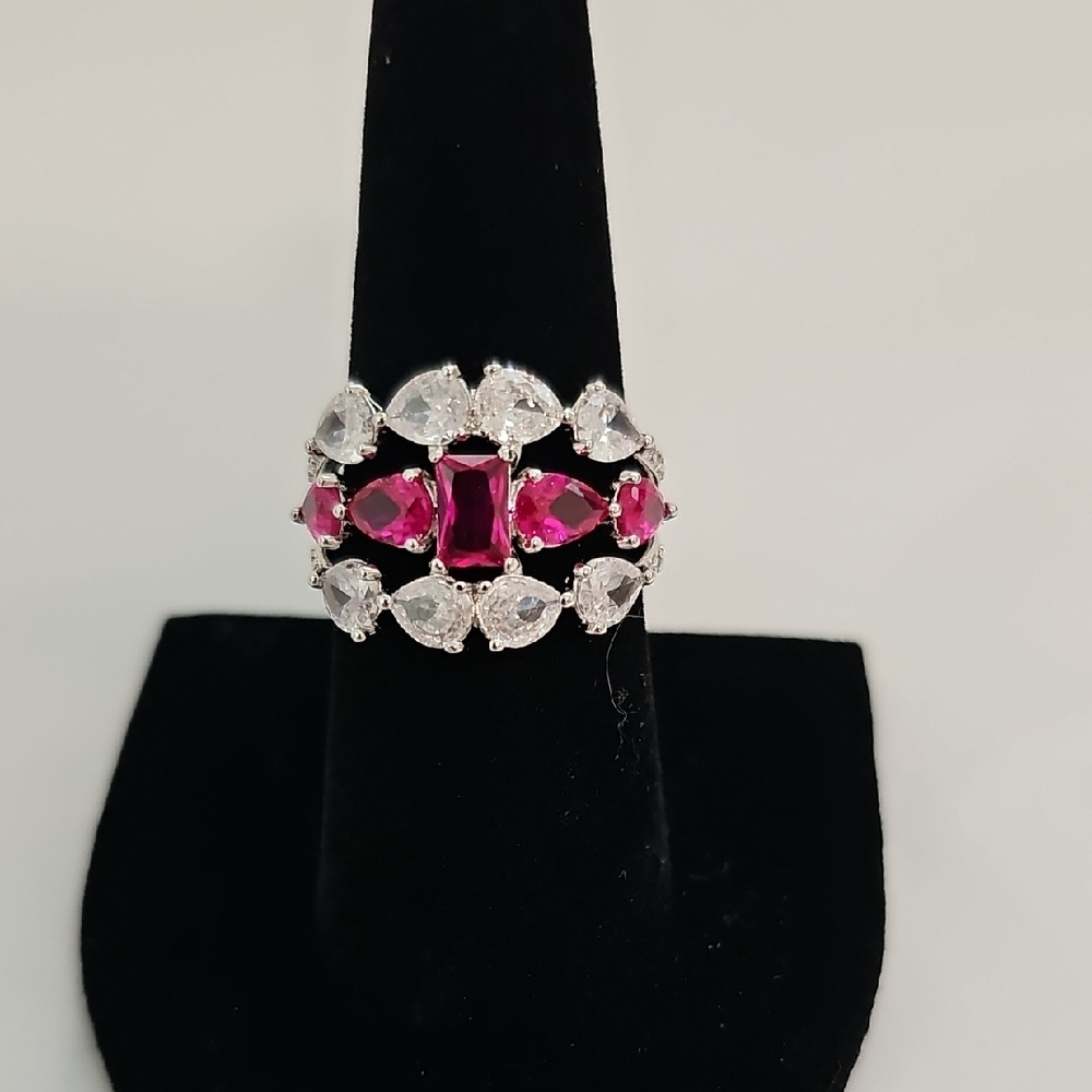BP Lab Created Ruby and Diamond CZ on Rhodium Plating
